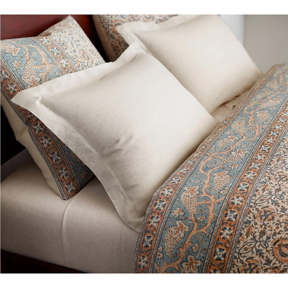 Pottery Barn Selena Block Print Kalamkari F/Q Duvet & 3 Shams Full Queen - Picture 2 of 8
